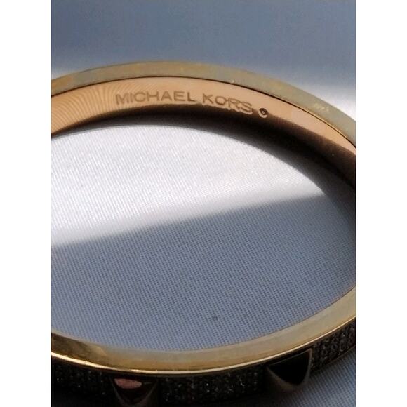 Michael Kors Bangle Pink Gold Stud Crystal Bracelet - Picture 5 of 8